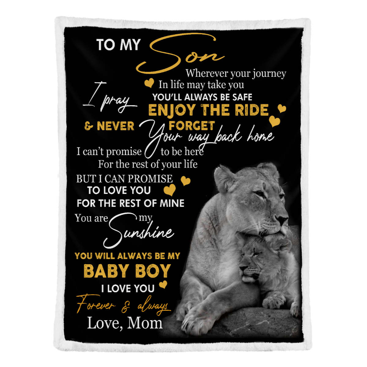 Gift For Son Blanket, To My Son Lion Baby Boy I Love You Fleece Blanket 1638254527750.png
