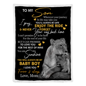 Gift For Son Blanket, To My Son Lion Baby Boy I Love You Fleece Blanket 1638254527750.png