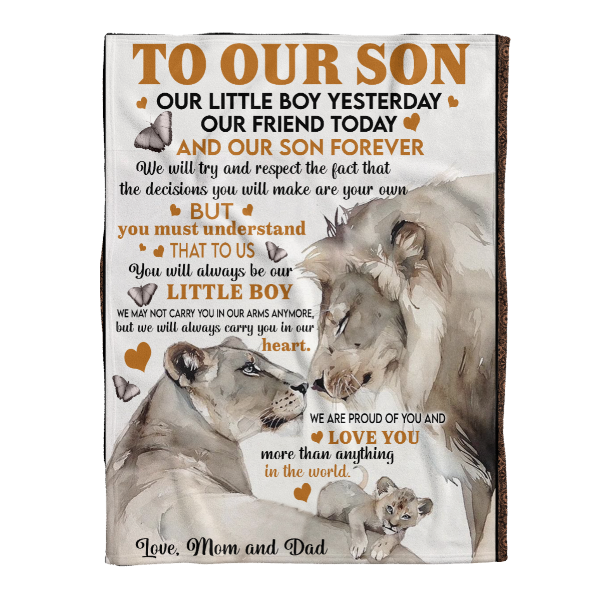 Gift For Son Blanket, To My Son Our Son Forever Fleece Blanket Lion For Family 1638255972560.png