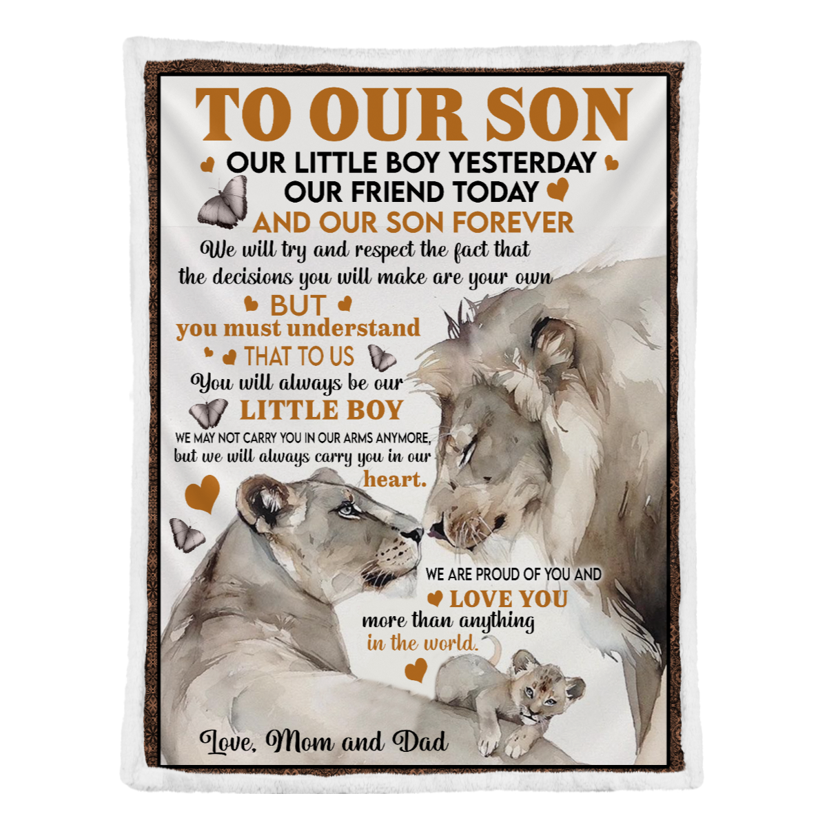 Gift For Son Blanket, To My Son Our Son Forever Fleece Blanket Lion For Family 1638255979323.png