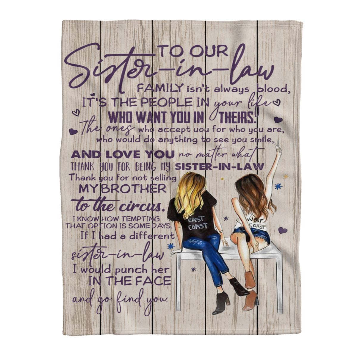 Gift For Sister-in-law Blanket, To My Sister-In-Law Family Isn't Always Blood It's The Peoplo In Your Lives 1638256596411.png