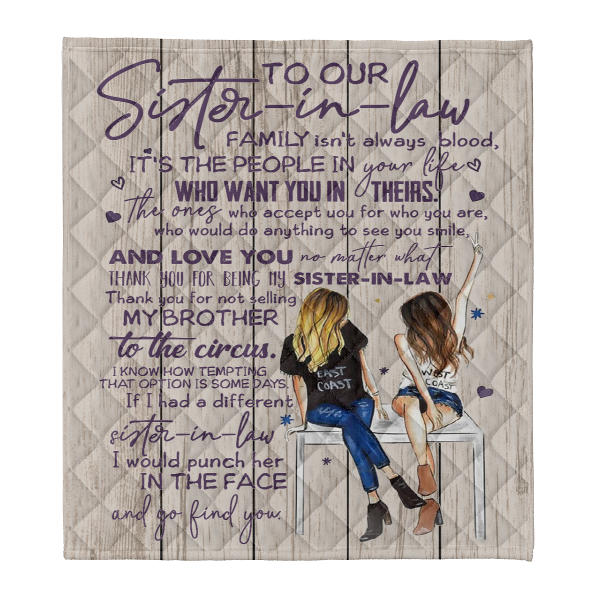 Gift For Sister-in-law Blanket, To My Sister-In-Law Family Isn't Always Blood It's The Peoplo In Your Lives 1638256600153.png
