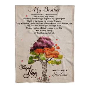 Gift For Brother Blanket, My Brother My Friend Thank You - From Sister 1638256784156.png