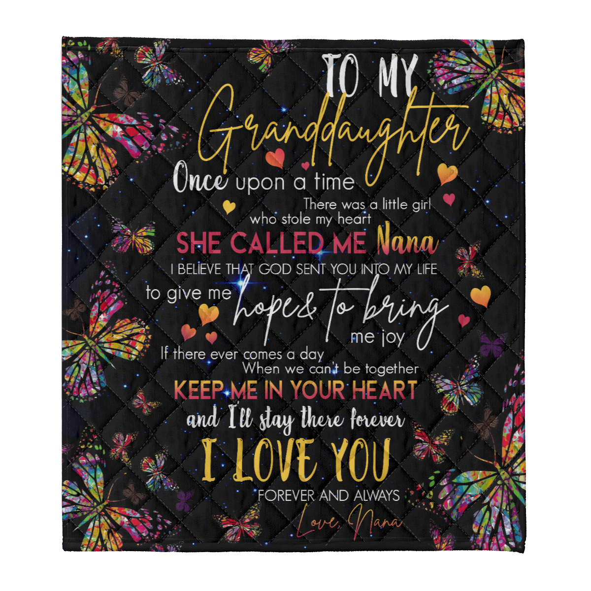 Gift For Granddaughter Blanket, To My Granddaughter Butterfly Keep Me In Your Heart And I'll Stay There Forever - Love From N n 1638257970901.png