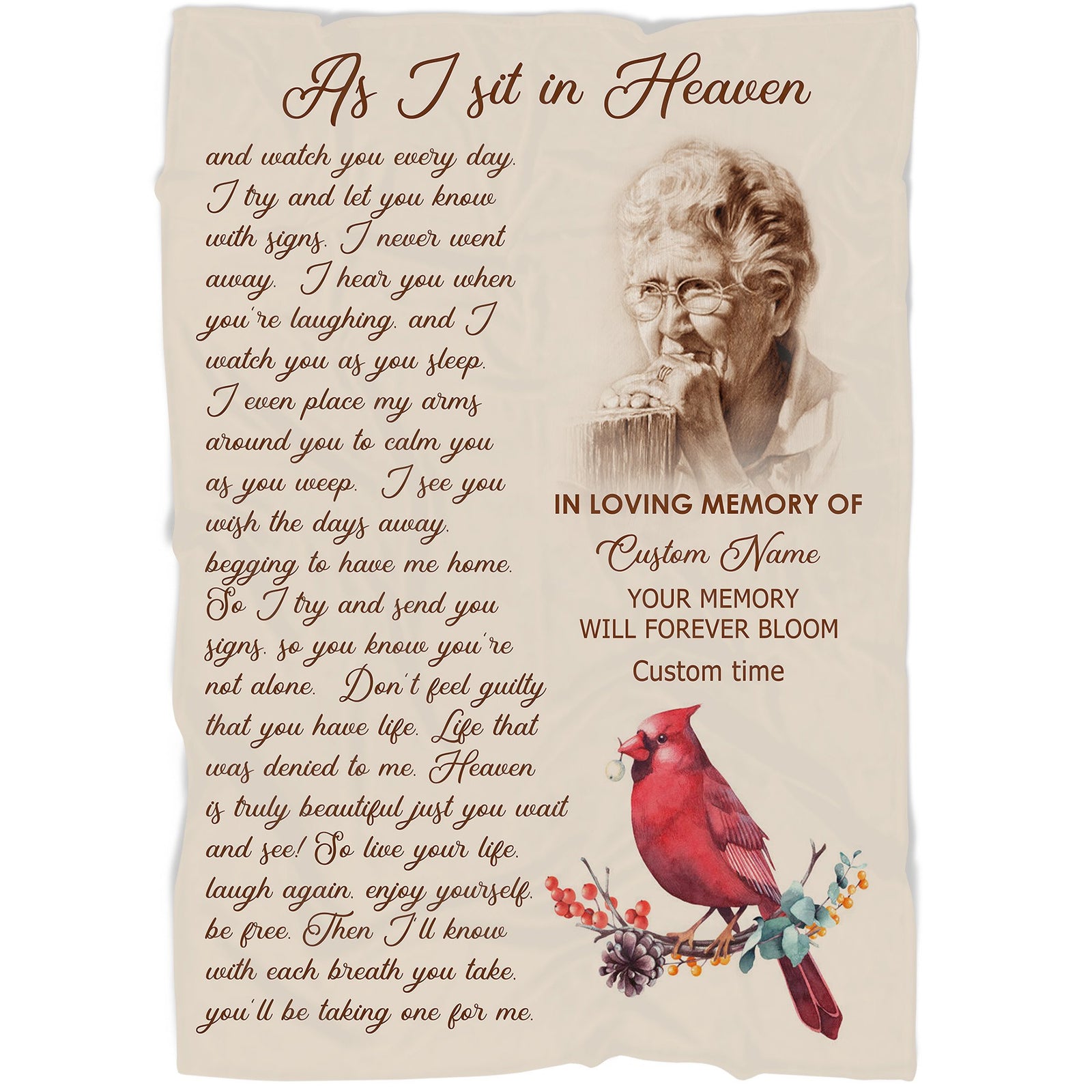 Personalized Your Memory Will Forever Bloom Fleece Blanket Home Decor Bedding Couch Sofa Soft And Comfy Cozy, Memorial Gift 1638260966750.jpg