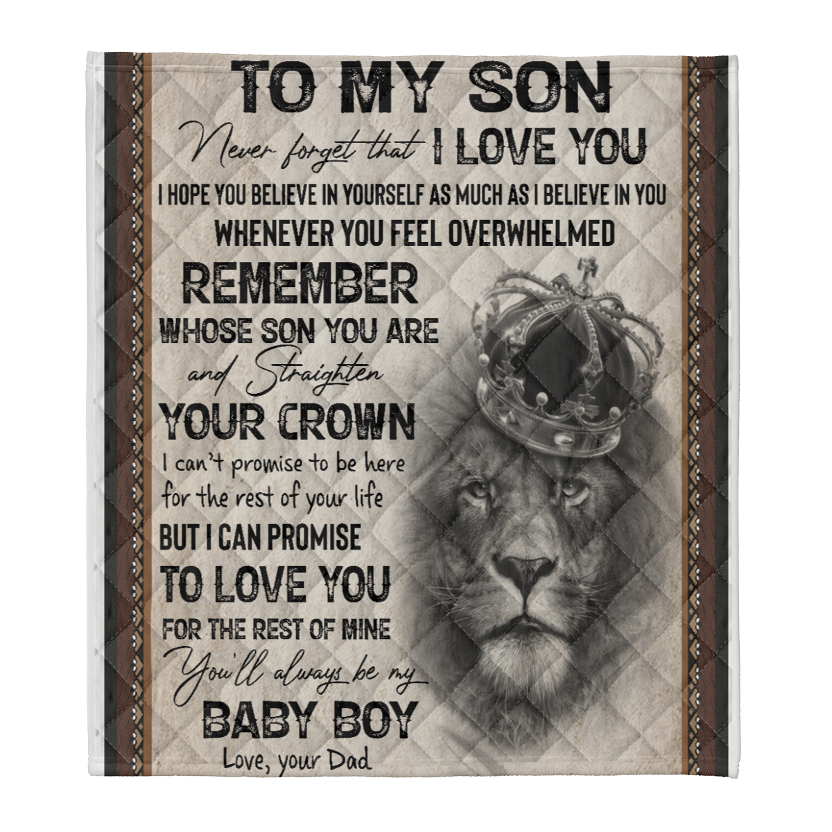 Gift For Son Blanket, Lion King To My Son, Never Forget I Love You - Love From Dad 1638268017044.png