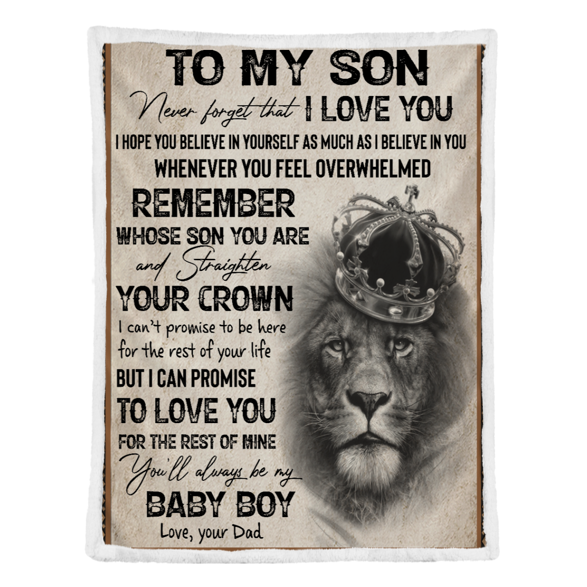 Gift For Son Blanket, Lion King To My Son, Never Forget I Love You - Love From Dad 1638268021387.png