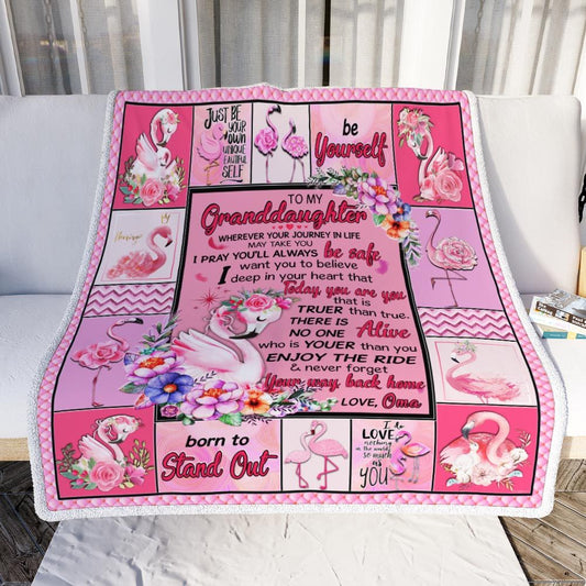 To My Granddaughter Your Way Back Home Flamingo Blanket Gift From Grandma Birthday Gift Home Decor Bedding Couch Sofa Soft And Comfy Cozy 1638324871992.jpg