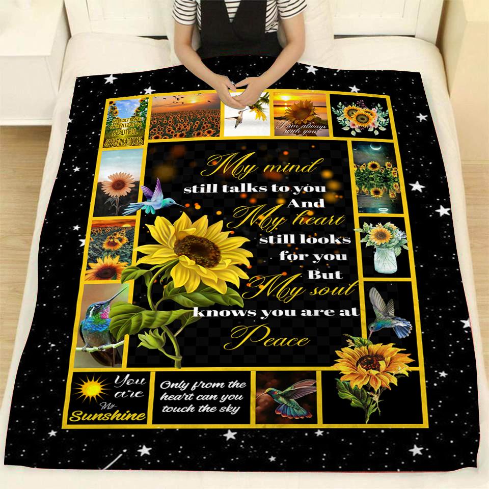 My Mind Still Talks To You Sunflower Fleece Blanket Home Decor Bedding Couch Sofa Soft And Comfy Cozy, Memorial Gift 1638324893174.jpg