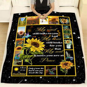 My Mind Still Talks To You Sunflower Fleece Blanket Home Decor Bedding Couch Sofa Soft And Comfy Cozy, Memorial Gift 1638324893174.jpg