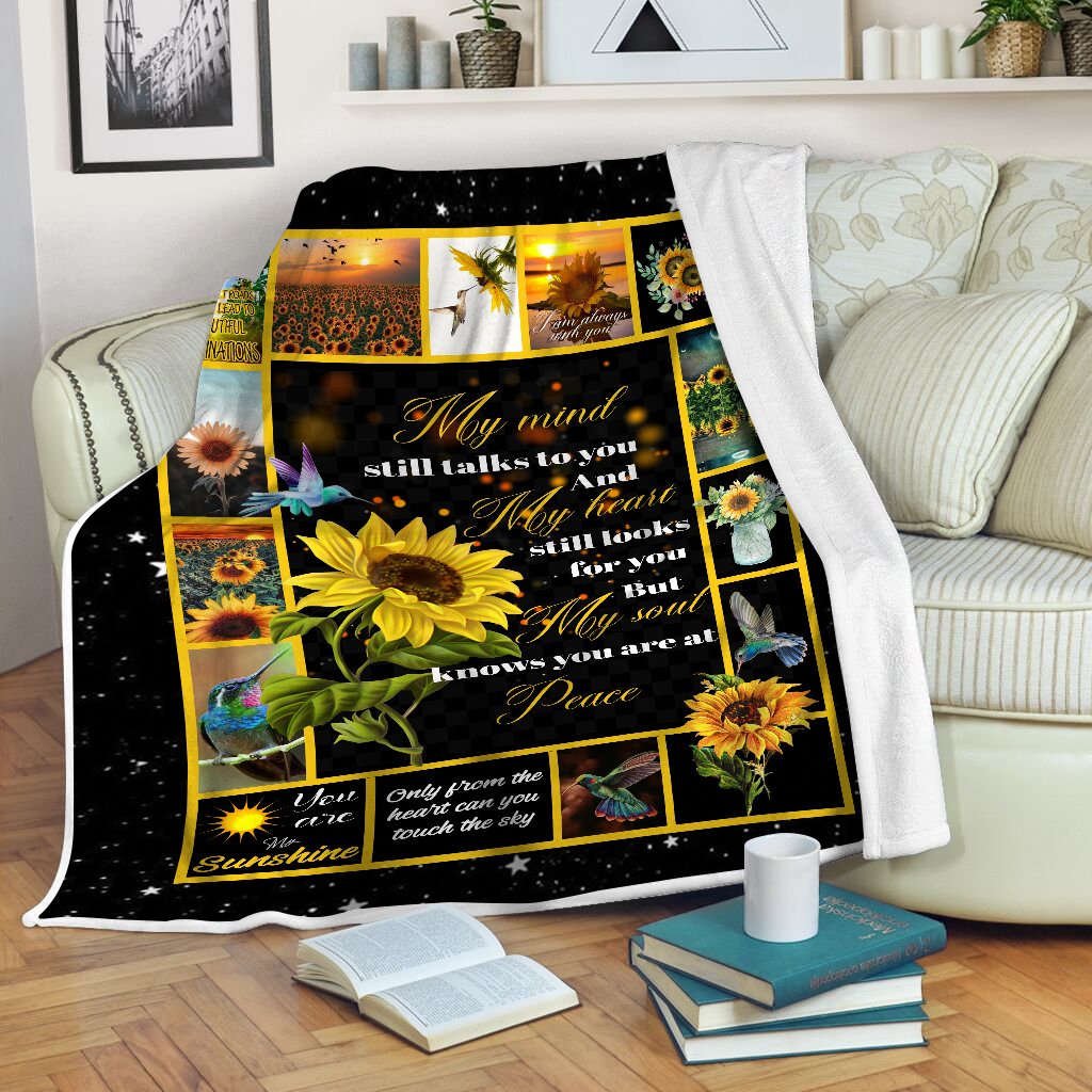 My Mind Still Talks To You Sunflower Fleece Blanket Home Decor Bedding Couch Sofa Soft And Comfy Cozy, Memorial Gift 1638324893195.jpg
