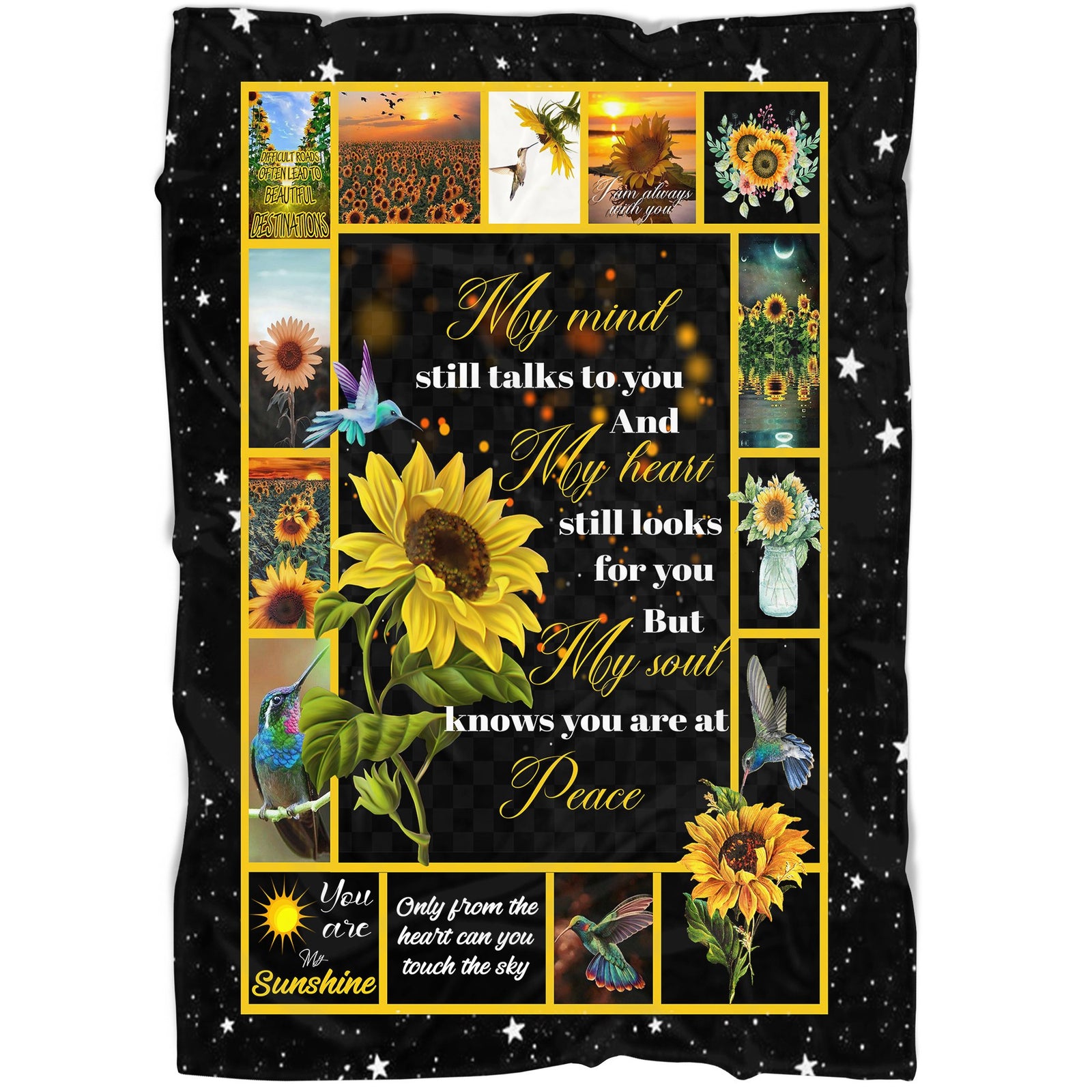 My Mind Still Talks To You Sunflower Fleece Blanket Home Decor Bedding Couch Sofa Soft And Comfy Cozy, Memorial Gift 1638324893822.jpg