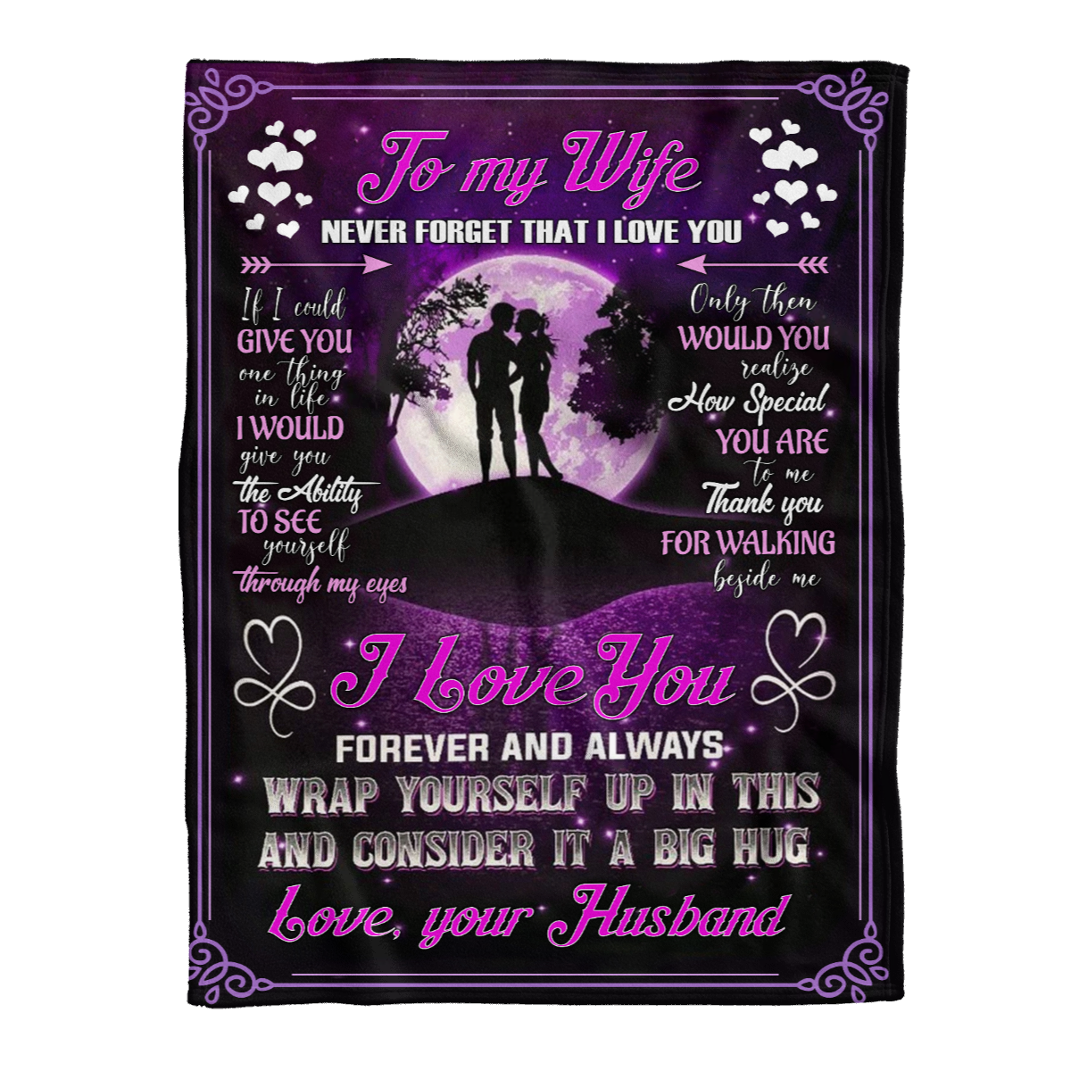Gift For Wife Blanket, To My Wife I Love You Forever And Always, Fleece Blanket 1638342377862.png