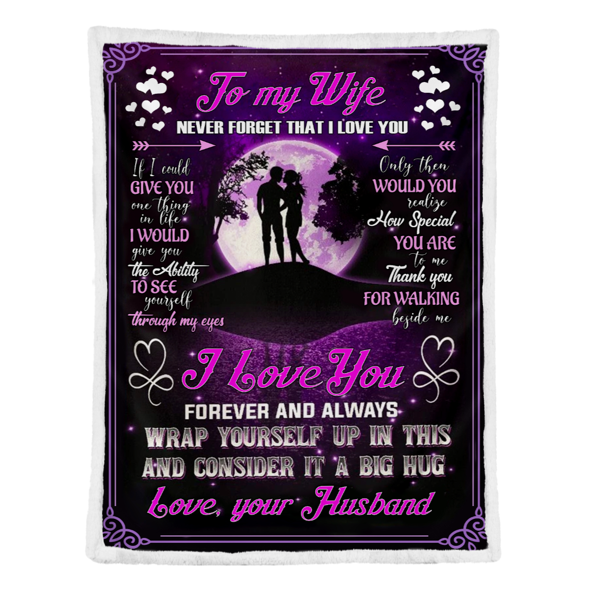 Gift For Wife Blanket, To My Wife I Love You Forever And Always, Fleece Blanket 1638342386420.png