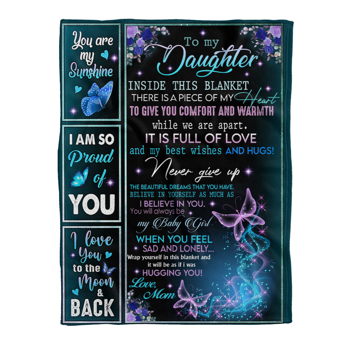 Gift For Daughter Blanket, To My Daughter I Love You To The Moom And Back Fleece Blanket 1638342712641.png