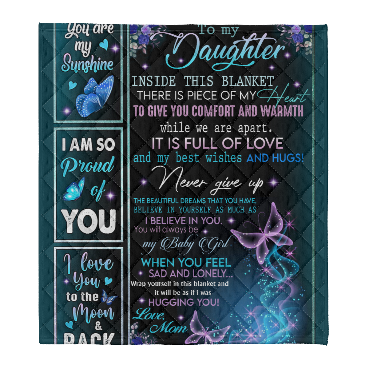 Gift For Daughter Blanket, To My Daughter I Love You To The Moom And Back Fleece Blanket 1638342717220.png