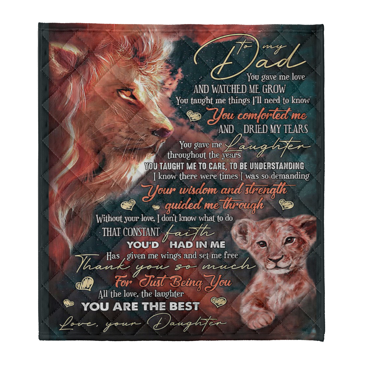 Gift For Father Blanket, Lion To My Dad All The Love The Laughter You Are The Best - Love From Daughter 1638413549628.png