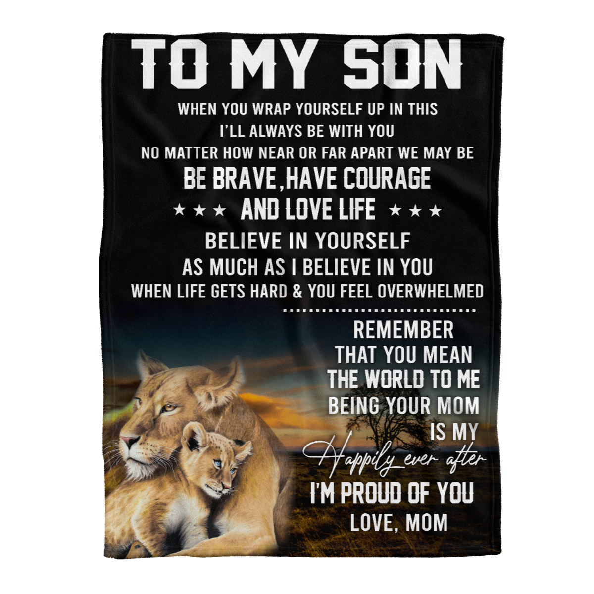Gift For Son Blanket, Lion To My Son When You Wrap Yourself Up In This - Love From Mom 1638413776169.png