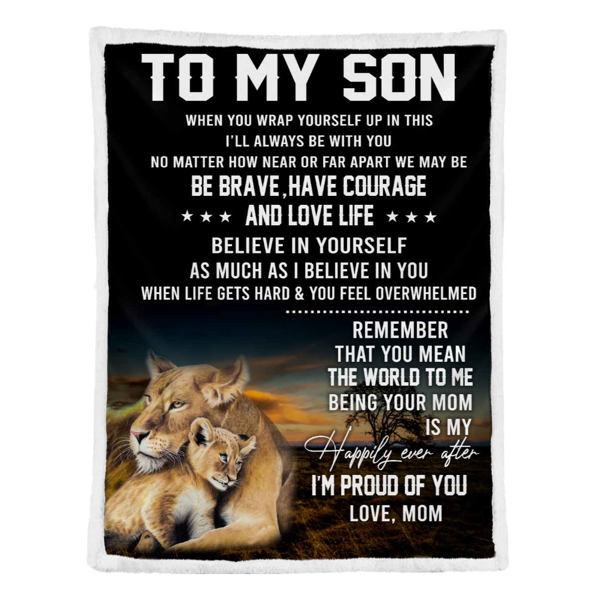 Gift For Son Blanket, Lion To My Son When You Wrap Yourself Up In This - Love From Mom 1638413785991.png
