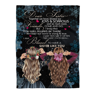 Gift For Sister Blanket, To My Sister Fleece Blanket Together We Have Share Our Joy & Sorows, Gift For Bestie, Gift For Family, Gift For Friend, Home Decor Bedding Couch Sofa Soft and Comfy 1638417083465.png