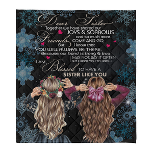 Gift For Sister Blanket, To My Sister Fleece Blanket Together We Have Share Our Joy & Sorows, Gift For Bestie, Gift For Family, Gift For Friend, Home Decor Bedding Couch Sofa Soft and Comfy 1638417087327.png