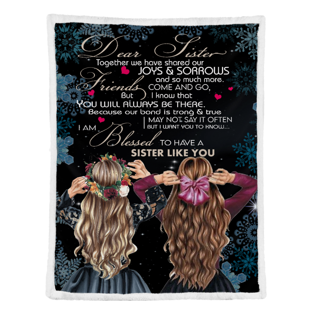 Gift For Sister Blanket, To My Sister Fleece Blanket Together We Have Share Our Joy & Sorows, Gift For Bestie, Gift For Family, Gift For Friend, Home Decor Bedding Couch Sofa Soft and Comfy 1638417090648.png