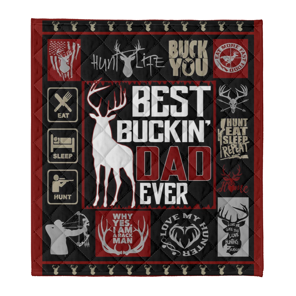 Gift For Father Bkanket, Deer Hunting Best Buckin Dad Ever Cool 1638419329550.png