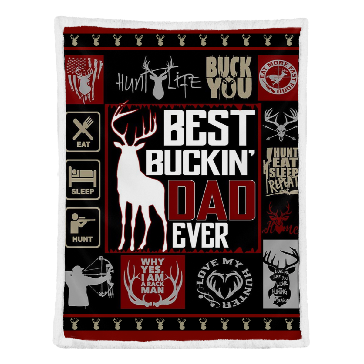 Gift For Father Bkanket, Deer Hunting Best Buckin Dad Ever Cool 1638419332710.png