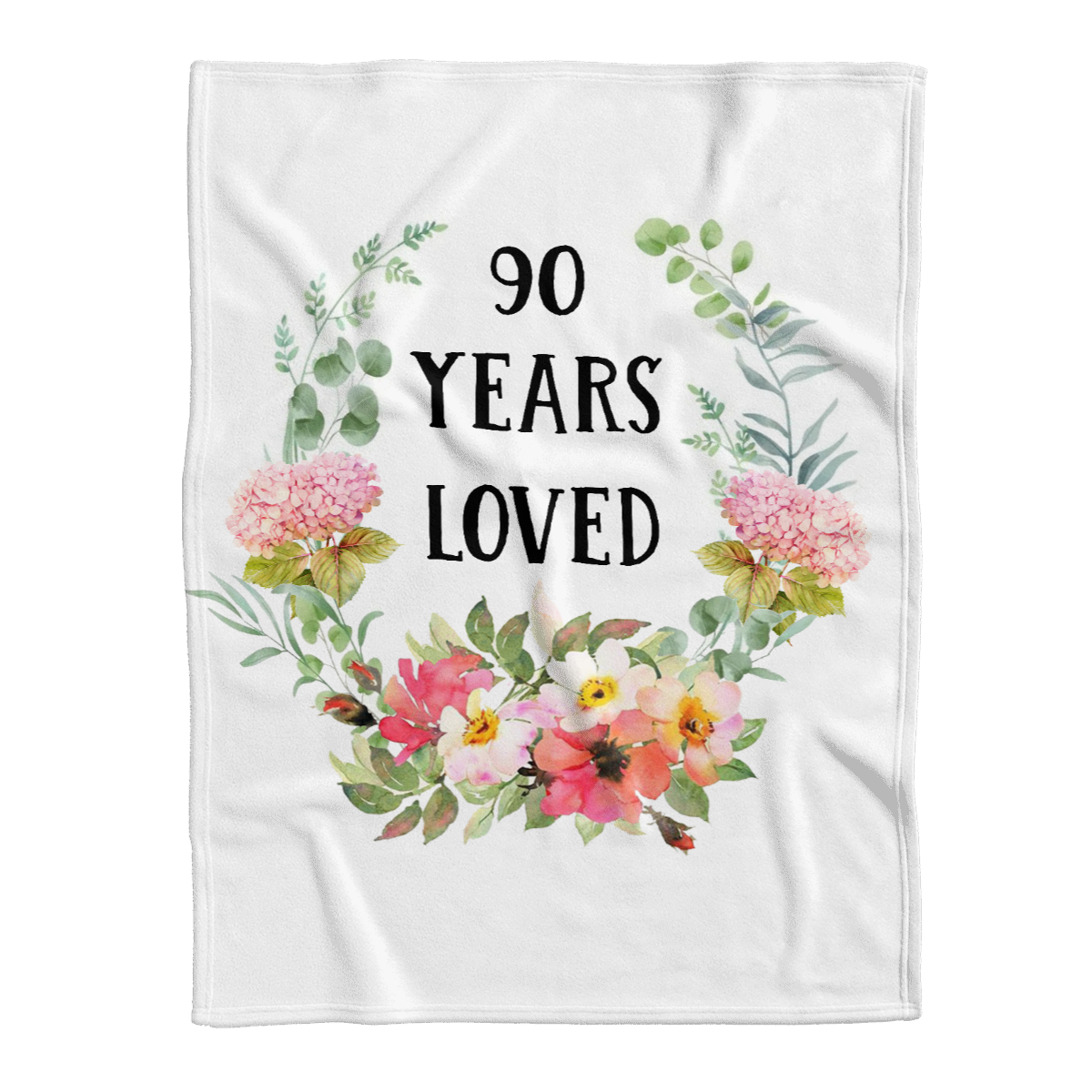 Gift For Grandma Blanket, 90 Years Loved Floral Blanket, Birthday Gift 1638420160519.png