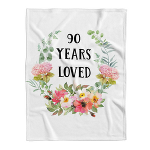 Gift For Grandma Blanket, 90 Years Loved Floral Blanket, Birthday Gift 1638420160519.png