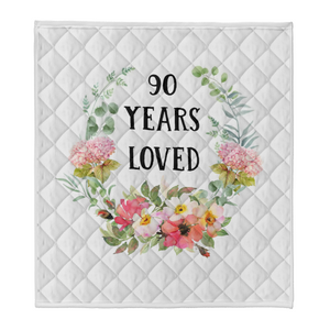 Gift For Grandma Blanket, 90 Years Loved Floral Blanket, Birthday Gift 1638420163603.png