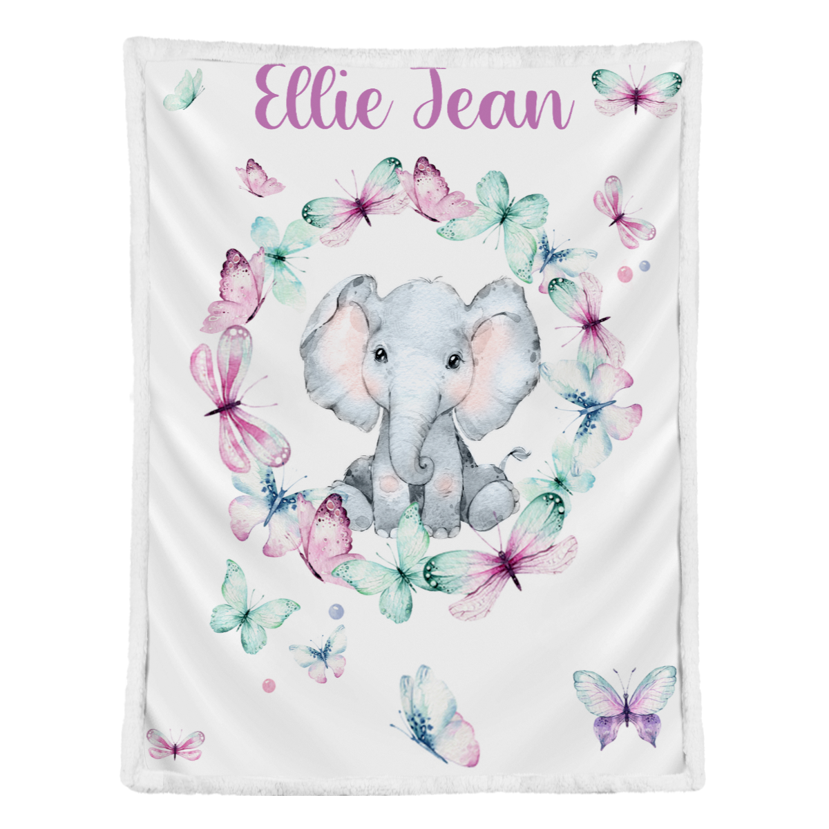 Personalized Baby Girl Blanket - Floral Blanket Girl - Elephant Baby Bedding -baby Shower Gift - Butterfly Baby Name Blanket- Custom Crib 1638427421172.png