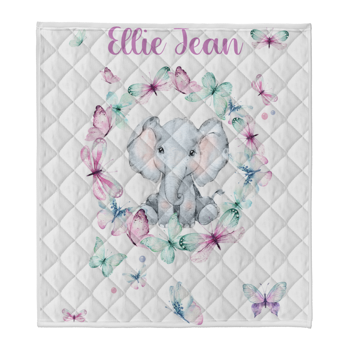 Personalized Baby Girl Blanket - Floral Blanket Girl - Elephant Baby Bedding -baby Shower Gift - Butterfly Baby Name Blanket- Custom Crib 1638427423711.png