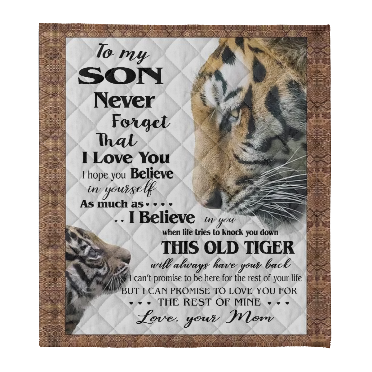 Gift For Son Blanket, To My Son Never Forget That I Love You Mom Tigers - Love From Mom 1638427858454.png