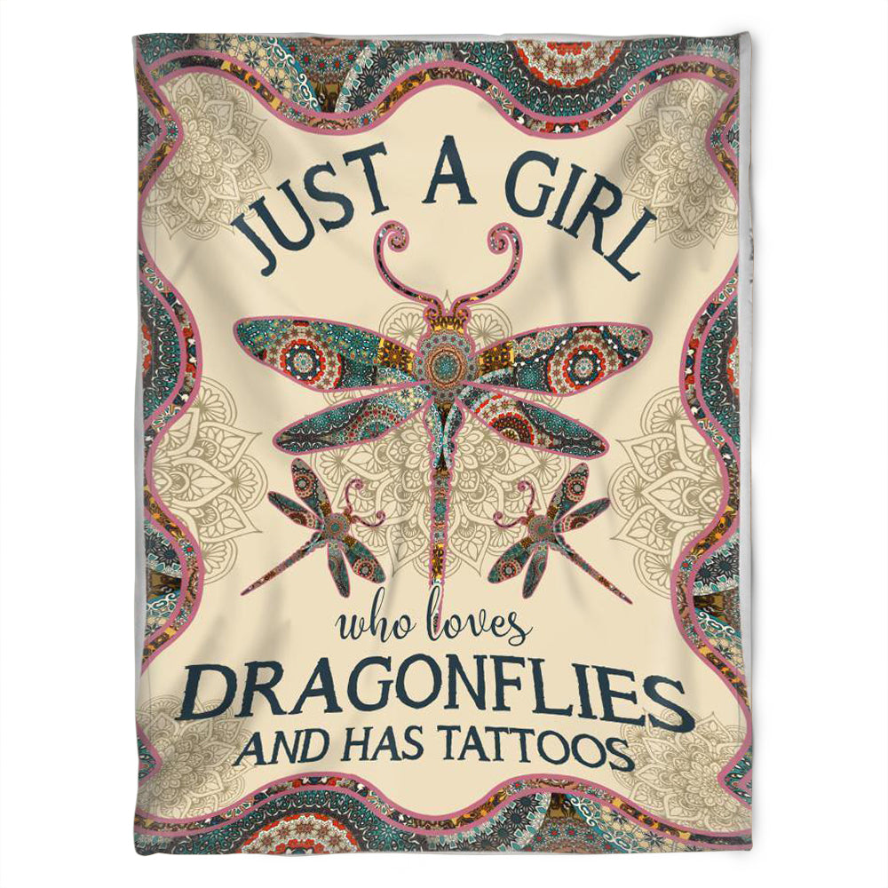 Who Loves Dragonflies And Has Tattoos,fleece Blanket Gift Idea For Dragonfly Lovers,gift For Friend,gift For Family Home Decor Bedding Couch Sofa Soft And Comfy Cozy 1638428269102.jpg