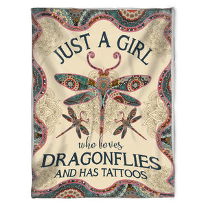 Who Loves Dragonflies And Has Tattoos,fleece Blanket Gift Idea For Dragonfly Lovers,gift For Friend,gift For Family Home Decor Bedding Couch Sofa Soft And Comfy Cozy 1638428269102.jpg