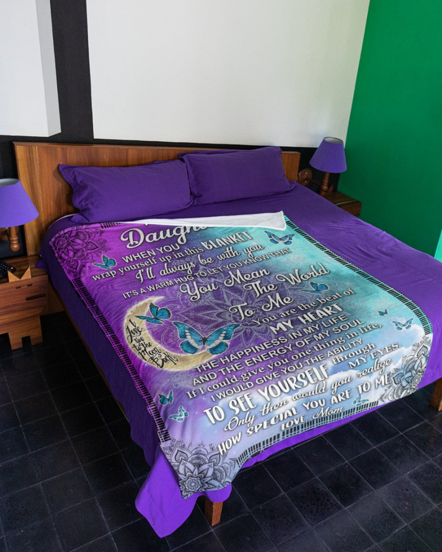 To My Daughter You Mean The World To Me Butterfly Mandala Blanket Gift For Daughter From Mom Birthday Gift Home Decor Bedding Couch Sofa Soft And Comfy Cozy 1638522170738.jpg