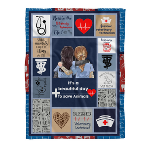 Veterinarian Blanket, Veterinary Tech Save Animals, It's A Beautiful Day To Save Animals 1638766396999.png
