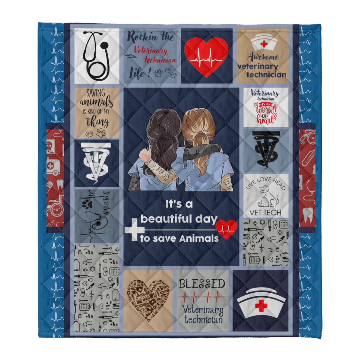 Veterinarian Blanket, Veterinary Tech Save Animals, It's A Beautiful Day To Save Animals 1638766400921.png