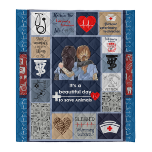 Veterinarian Blanket, Veterinary Tech Save Animals, It's A Beautiful Day To Save Animals 1638766400921.png