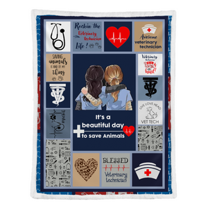 Veterinarian Blanket, Veterinary Tech Save Animals, It's A Beautiful Day To Save Animals 1638766404100.png
