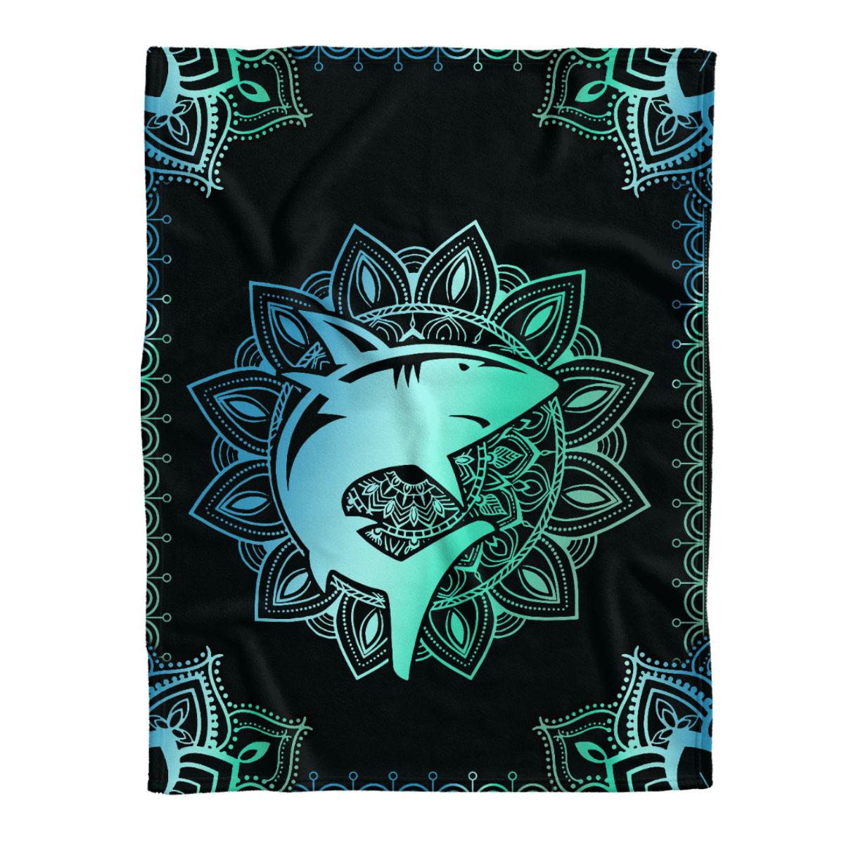 Shark Mandala Fleece Blanket - Quilt Blanket 1638784761362.png