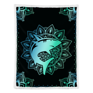 Shark Mandala Fleece Blanket - Quilt Blanket 1638784768542.png