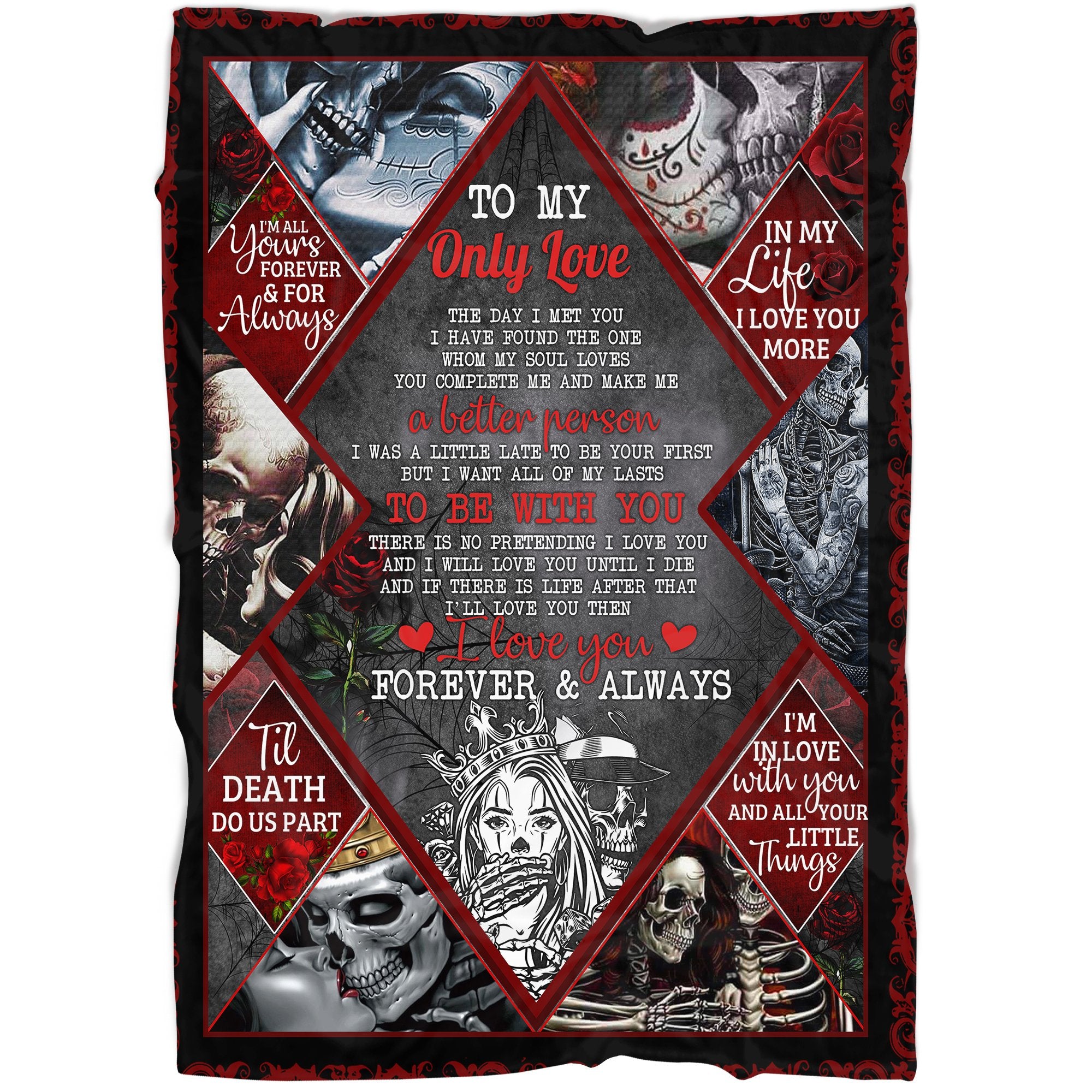 Best Valentine Gift For Girlfriend, Couple Skeleton Blanket - To My Only Love Gift For Couple Valentine's Day Home Decor Bedding Couch Sofa Soft And Comfy Cozy 1639382901652.jpg