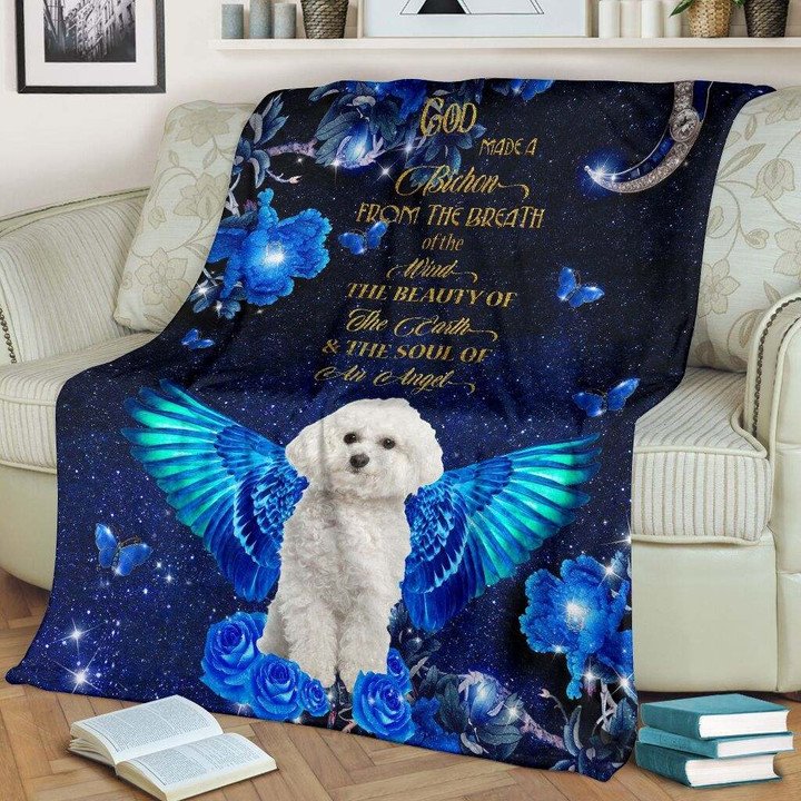 Bichon Frise Angel With Blue Flower Blanket Gift For Dog Lovers Birthday Gift Home Decor Bedding Couch Sofa Soft And Comfy Cozy 1639473723442.jpg