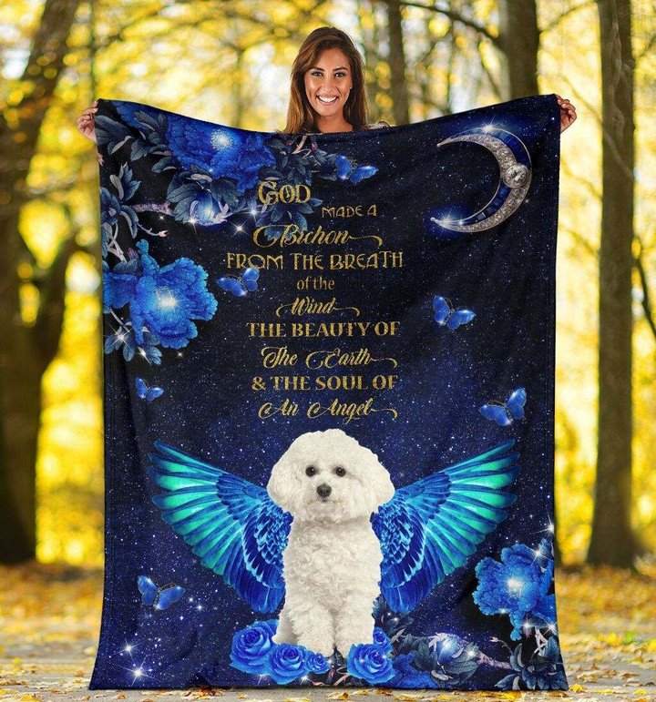 Bichon Frise Angel With Blue Flower Blanket Gift For Dog Lovers Birthday Gift Home Decor Bedding Couch Sofa Soft And Comfy Cozy 1639473723491.jpg