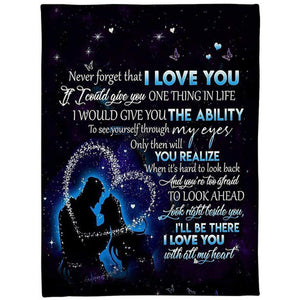 Shadow Couple And Galaxy Night - Look Ahead Fleece Blanket Home Decor Bedding Couch Sofa Soft And Comfy Cozy 1639642351061.jpg
