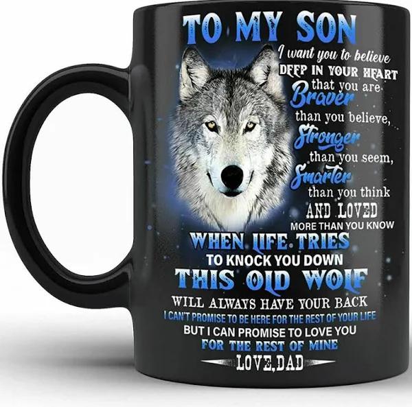To My Son From Dad Never Forget That I Love You Wolf Coffee Mug 1639728214748.jpg