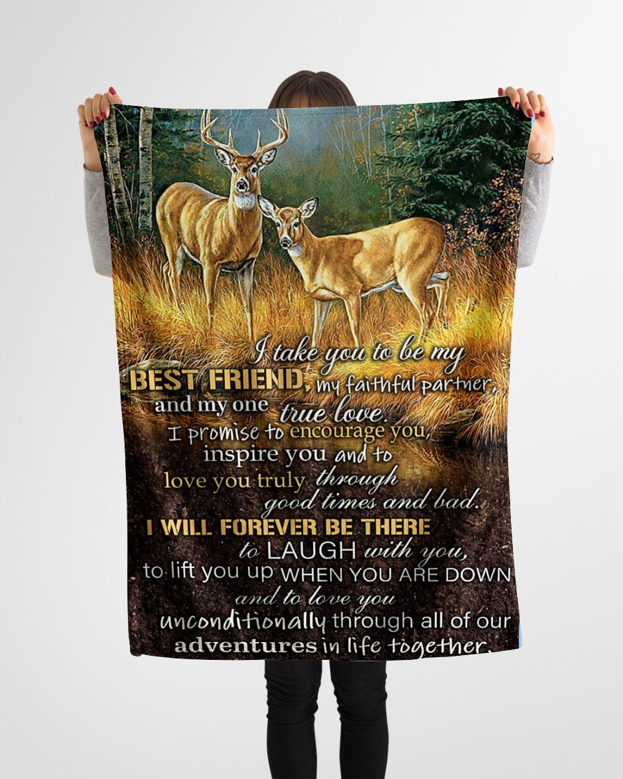 Deer I Take You To Be My Best Friend Blanket Gift For Loved Family Friend Birthday Gift Home Decor Bedding Couch Sofa Soft And Comfy Cozy 1639968554195.jpg