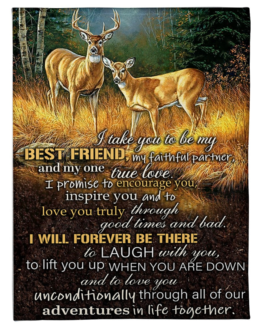 Deer I Take You To Be My Best Friend Blanket Gift For Loved Family Friend Birthday Gift Home Decor Bedding Couch Sofa Soft And Comfy Cozy 1639968554569.jpg